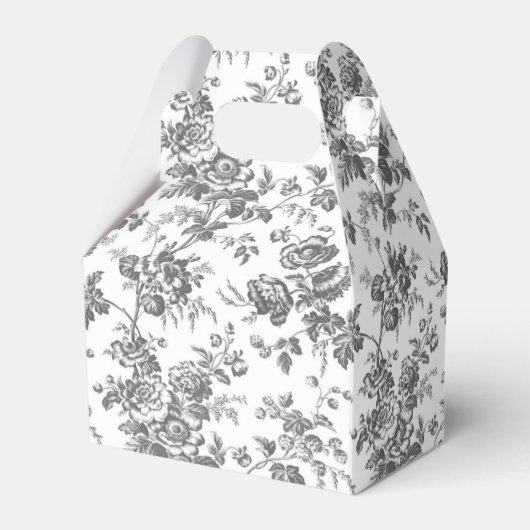 Zwart-wit Frans Canvas Party Favor Bedankdoosjes (Achterkant)