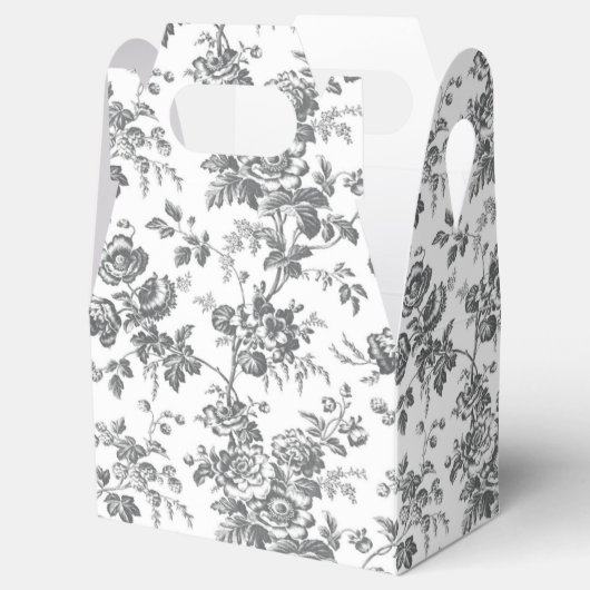 Zwart-wit Frans Canvas Party Favor Bedankdoosjes (Geopend)