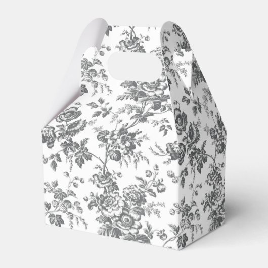 Zwart-wit Frans Canvas Party Favor Bedankdoosjes (Voorkant Zijde)