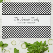 Zwart Wit Frans Plaid Check Country Gourmet Theedoek (Gevouwen)