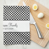 Zwart Wit Frans Plaid Check Country Gourmet Theedoek (Quarter Fold)