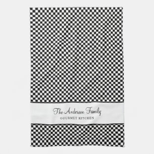 Zwart Wit Frans Plaid Check Country Gourmet Theedoek