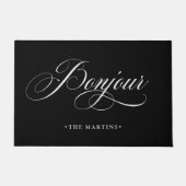 Zwart-wit Frans script | Bonjour Deurmat (Voorkant)