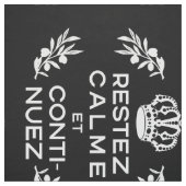 zwart wit Frans script kalm houden en doorgaan Stof (Swatch)