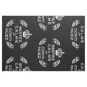 zwart wit Frans script kalm houden en doorgaan Stof (Fat Quarter)