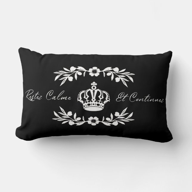 zwart-wit Frans script kalm houden ingeschakeld Kussen (Voorkant)