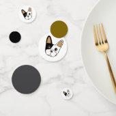 Zwart-wit Franse Bulldog Face Table Confetti (Groep)