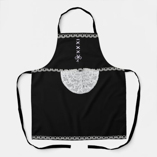 Zwart-wit Franse meid Schort (Voorkant)