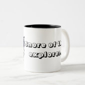 Zwart-wit Frenchie Snore Explorer Tweekleurige Koffiemok (Voorkant rechts)