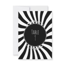 Zwart & Wit Fun Whimsical Strepen Tafelnummer