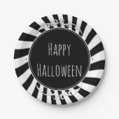 Zwart-wit Fun Whimsical Stripes Party Papieren Bordje (Voorkant)