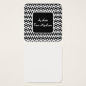 Zwart-wit Funky afgeronde vierkanten Patroon Notit Vierkante Visitekaartjes (Voorkant /achterkant)