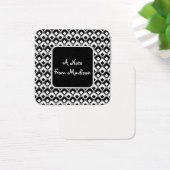 Zwart-wit Funky afgeronde vierkanten Patroon Notit Vierkante Visitekaartjes (Bureau)