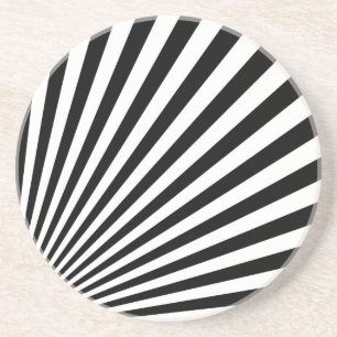 Zwart-wit Funky Striped Abstract Art Onderzetter