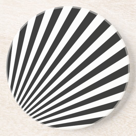 Zwart-wit Funky Striped Abstract Art Onderzetter (Voorkant)