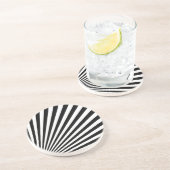 Zwart-wit Funky Striped Abstract Art Onderzetter (Zijkant)