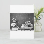 Zwart-wit Funny Cat Christmas Kaart (Staand voorkant)