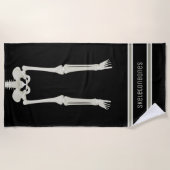 Zwart-wit Funny Skeleton Legs Strandlaken (Voorkant)