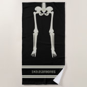 Zwart-wit Funny Skeleton Legs Strandlaken (Voorkant)