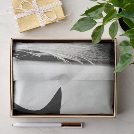 Zwart Wit Fury Silhouet Kat Decoupage Tissuepapier (Geschenk)