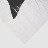 Zwart Wit Fury Silhouet Kat Decoupage Tissuepapier (Detail)