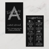 Zwart-wit, fysiek gedrukt Tooth Gem Aftercare Visitekaartje (Voorkant / Achterkant)
