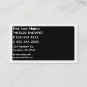 Zwart wit Fysieke Therapistische visitekaartjes (Achterkant)