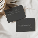 Zwart-wit ga me omlaag met het Aisle-voorstel Kaar Kaart<br><div class="desc">Let erop dat de kaartkleur donkergrijs is, niet zwart. Het ontwerp is voorzien van een handgeschreven lettertype en een modern, minimalistisch ontwerp. Ontworpen om te coördineren met voor het Collectie van de Uitnodiging van de Weddenschap "SERENA". Klik op Deze sjabloon personaliseren als u meer informatie wilt wijzigen. Om de tekst...</div>