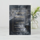 Zwart wit galaxy Nebula Painting (Staand voorkant)