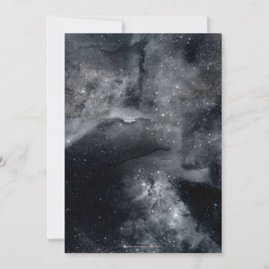 Zwart wit galaxy Nebula Painting (Achterkant)