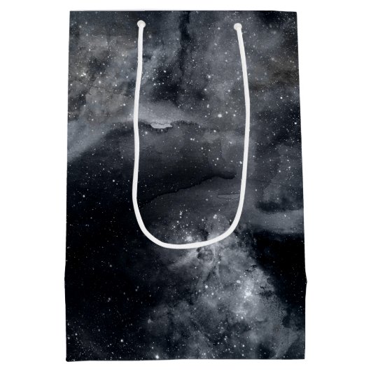 Zwart wit galaxy Nebula Painting Medium Cadeauzakje (Achterkant)