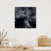 Zwart wit galaxy Nebula Painting Poster (Keuken)