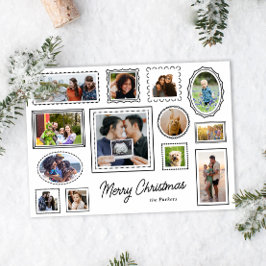 Zwart-wit Galerij Muur Multi-Photo Feestdagenkaart