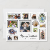 Zwart-wit Galerij Muur Multi-Photo Feestdagenkaart (Voorkant)