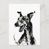 Zwart-wit Galgo Español | Joyful Greyhound Briefkaart (Voorkant)