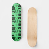 Zwart-wit gamedecoratie persoonlijk skateboard (Voorkant)