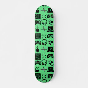 Zwart-wit gamedecoratie persoonlijk skateboard