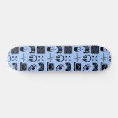 Zwart-wit gamedecoratie persoonlijk skateboard (Horizontaal)
