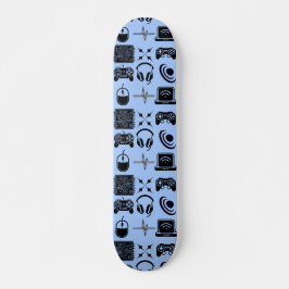 Zwart-wit gamedecoratie persoonlijk skateboard