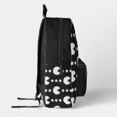 Zwart-wit Gamer Patroon Monogram Bedrukte Rugzak (Links)