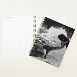 Zwart-wit Ganzen Quiet Moment aan het Meer Planner