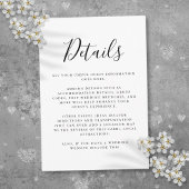 Zwart-wit Gast Informatie Script Details Informatiekaartje