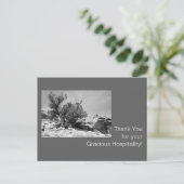 Zwart-wit gastvrijheid bedankt briefkaart (Staand voorkant)