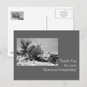 Zwart-wit gastvrijheid bedankt briefkaart (Voorkant / Achterkant)