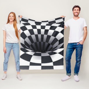 Zwart & Wit Gat Fleece Deken