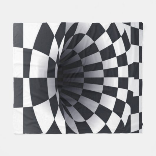 Zwart & Wit Gat Fleece Deken (Voorkant (Horizontaal))