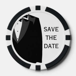 Zwart Wit Gay Bruiloft Save The Date Poker Chips