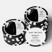 Zwart Wit Gay Bruiloft Save The Date Poker Chips (Opstapeling)