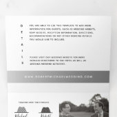 Zwart Wit Gay Fotobruiloft Drieluik Uitnodiging (Binnenzijde eerst)