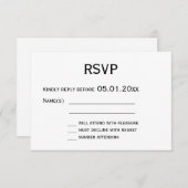 Zwart-wit gay trouw RSVP-kaarten RSVP Kaartje (Voorkant / Achterkant)
